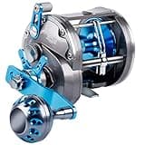 Burning Shark Trolling Reel Saltwater Level Wind Reels, Drag Reels Boat Fishing Ocean Fishing for Sea Bass Grouper Salmon-SHA40