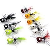 Fly Fishing Poppers, Topwater Fishing Lures Bass Crappie Bluegill Sunfish Panfish Trout Salmon Perch Steelhead Flies for Fly Fishing Bass Panfish Bluegill Trout Salmon