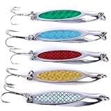 Lumista Fishing Spoons Lures for Trout Pike Walleye, Fishing Lures for Bass,Spoons Lures for Freshwater/Saltwater Fishing Lures,Fishing Spoons 5pcs with Box