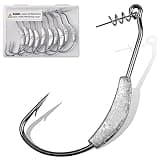 Fishing Weighted Hooks Swimbait Hooks Bass Hooks Weedless Hooks with Twistlock Soft Plastic Worm Hooks Fishing Hooks for Bass Saltwater Freshwater Fishing