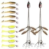 Alabama Rig Kit 2 Sets with Jig Heads and Trailers, Umbrella Rig for Stripers,Bass Fishing