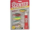 Berkley Scented Flicker Shad Tiger 5 Pack Fishing Lure, Assorted, 3/16 oz, 2.75in | 7 cm, Size, Profile and Dive Depth Imitates Real Shad, Equipped with Fusion19 Hook