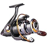 Sougayilang Spinning Fishing Reels with Left/Right Collapsible Wood Handle Powerful Metal Body 5.2:1/5.1:1 Gear Ratio Smooth 11BB for Inshore Boat Rock Freshwater Saltwater Fishing -DK6000