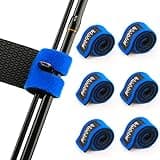 Booms Fishing RS3 Fishing Rod Wrap Pole Straps, Blue 9.6" 6pcs