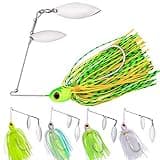 Spinnerbait Fishing Lure, Hard Metal Jig Spinner Baits Kits Swimbait for Bass Trout Pike Salmon Walleye Freshwater Saltwater 0.5oz