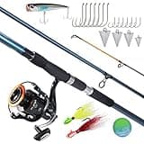 Dr.Fish Surf Fishing Rod and Reel Combo, Saltwater Fishing Gear Set, 12ft Surf Rod 9000 Spinning Reel 9+1 BB, Offshore Spinning Pole Kit Equipment Set Striper Pompano Flounder