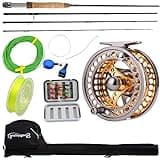 Sougayilang Fly Fishing Rod Reel Combos with Lightweight Portable Fly Rod and CNC-machined Aluminum Alloy Fly Reel,Fly Fishing Complete Starter Package