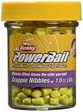 Berkley PowerBait Chroma-Glow Crappie Nibbles, Glow Yellow, Fishing Dough Bait, Scent Dispersion Technology, Irresistible Scent and Flavor, Ideal for Crappie and Other Panfish Species