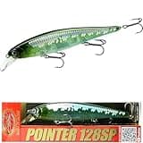 LUCKY CRAFT Pointer 128SP, Freshwater Lake Bass Fishing Lure, Jerkbait, Suspending, Fishing Gear, Fishing Accessories, Fishing Tackle (489 MS Clear Lake Hitch)