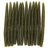 Senko Bait Soft Plastic Lures 5" Senkos 24 Pcs/100pcs for Wacky Rig Freshwater Fishing Green Pumpkin senko with Black Flake Pink Watermelon Double Color (Pumpkin Green+Black Flash, 24)