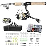 Fishing Pole Combo Set,2.1m/6.89ft 145pcs Fishing Accessories Kit Carbon Fiber Fishing Pole Fishing line 12 +1BB Spinning Reels Fishing Carrier Bag for Travel Saltwater Freshwater (6.9FT)