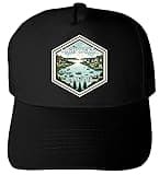 R and R Imports Fish Lake Minnesota Souvenir Black Unisex Mesh Back Trucker Hat with Adjustable Snapback