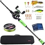 Sougayilang Ultralight Fishing Rod Reel Combos Portable Light Weight High Carbon 4 Pc Travel Fishing Pole Fishing Reel -2.1M/6.89FT Casting Rod Right Handed Reel with Case