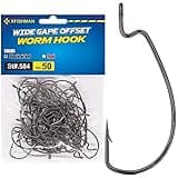 Offset-Worm-Hooks-for-Bass-Fishing-Rubber-Worms-Ewg-Wide-Gap-Bass-Hooks Freshwater Texas Rig Soft Plastics Worms Bait Fishing Hook Black Red Colored 1/0 2/0 3/0 4/0