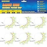 Narcissus Sabiki Rigs for Sea Fishing, 12Pack Pre-Tied Mackerel Feather Rigs with 60 Hooks, Luminous Beads & Bionic Insects, Perfect for Mackerel,Pollock,Cod,Herring,Bass (Sabiki-HookSize#16)