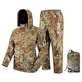 Fousam Rain Suit, Rain Gear for Men Waterproof, Camo Rain Jacket, Lightweight Rain Coat for Fishing, Hunting, Motorcycling, Hiking, Traveling, XL