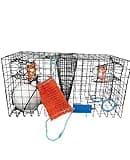 JOY FISH Maryland Blue Crab Heavy Duty Crab Trap, 24""X12""X12"" with Gauge and Bait MESH Bag, Large, Black