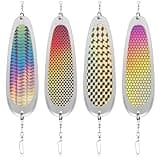 Arrowbash 4 Pcs Kokanee Dodger Fishing Teardrop Dodgers Flashers for Trolling Lure Tackle Salmon Fish