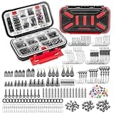 MadBite Freshwater Terminal Tackle Kits-265 Pieces, Endorsed by Fishing Expert, Build 12+ Rigs, Fishing Hooks Accessory Kit, Fishing Gear, Weights&Sinkers, Jig Hooks, Floats and Bobber