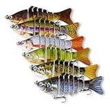 6PCS Fishing Lures for Freshwater and Saltwater with case,Slow Sinking Multi Jointed Swimbaits, Lifelike Lures for Bass Trout Crappie Walleye Pike