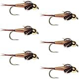 The Fly Fishing Place Bead Head Copper John Nymph Fly Fishing Flies - Set of 6 Flies Hook Size 12