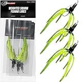 Delong Lures - The Squirm Fishing Lures - Ultimate Bass Fishing Kit, Weighted Fishing Jigs for Freshwater and Saltwater Fishing, Large Swimbait Fishing Lures - Made in USA (Chartreuse Pepper)