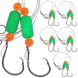 Pompano-Rigs-for-Surf-Fishing-Saltwater-Gear with Double Circle & Wide Gap Hook-6-Pack Surf Fishing Tackle