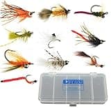 DiscountFlies Carp Fishing Kit + Fly Box Realistic & Highly Effective Fly Fishing Gear Carp Flies on Strong, Sharp Hooks (10 Flies)