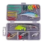 Pezlun Fishing Lures Kit Tackle Box Lures Soft Hard Bait for Bass Trout Salmon (B24PCS)