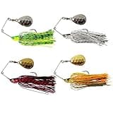 Eupheng Spinner Baits for Bass Fishing Multi-Color Kits, Double Willow & Colorado Blades with Silicone Hubbed Skirt Bass spinner baits, Available in 1/4oz, 3/8oz, 1/2oz, 1/8oz, 3/16oz