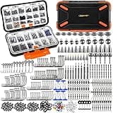 PLUSINNO 397pcs Fishing Accessories Kit, Fishing Tackle Box with Tackle Included, Hooks, Weights, Jig Heads, Swivels Snaps Combined into 12 Rigs, Fishing Gear Equipment for Bass