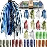 VMSIXVM Ned Rig Jig Heads Fishing Lures, Ned Rigs Swim Jig Skirts Swimbait for Bass Fishing, Weedless Skirted Swimming Bass Jig Lures with Ned Rig Hook Bait Worm, Finesse Mushroom Jighead