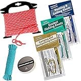 Deluxe Knot Tying Kit with Rope, Cord, Fishing Line, and 3 Knot Tying Guides (Outdoors, Fishing, Boating) for Preppers and Survivalists