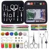 XFISHMAN Fly-Tying-Kit-with-Tools-Materials Fly-tieing-Starter-kit for Fly Fishing Lure Building jig Making Set