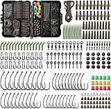 246pcs Carp Fishing Tackle Box Set, Fishing Accessories Kit Including Carp Hooks Quick-Change Swivels Anti-Tangle Sleeves Fishing Beads Corns Rig Tubing for Carp Fishing Hair Rigs