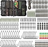 246pcs Carp Fishing Tackle Box Set, Fishing Accessories Kit Including Carp Hooks Quick-Change Swivels Anti-Tangle Sleeves Fishing Beads Corns Rig Tubing for Carp Fishing Hair Rigs