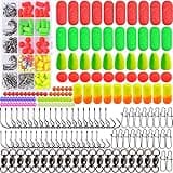Pompano Rigs Making Kit Surf Fishing Rig Saltwater Fishing Accessories Bottom Rig Parts Pompano Snell Floats Fishing Beads Circle Hooks Fishing Swivels Duo Lock Snaps Pompano Rigs for Surf Fishing
