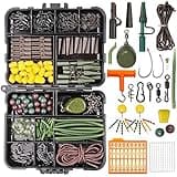 Carp Fishing Equipment Kit, 277pcs Carp Fishing Tackle Box with Carp Hooks Boilies Corn Baits Weights Rigs Swivels Snaps Various Gear Accessories Set for Men Gift