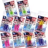 10 Packs - 3" Fishing Rock Cod Rig Twin Bulb Squids Rockfish Bait Soft Lure -5 Colors- Pink, Purple, Blue, Red/Black, Glow in The Dark