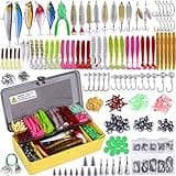 PLUSINNO Fishing Lures Baits Tackle including Crankbaits, Spinnerbaits, Plastic worms, Jigs, Topwater Lures, Tackle Box and More Fishing Gear Lures Kit Set, 102/302Pcs Fishing Lure Tackle