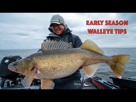 What depth should I fish for walleye in the early season?