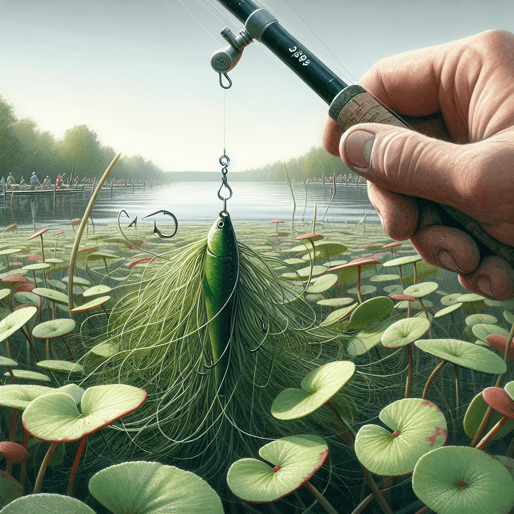How do you retrieve a 3/8 oz swim jig in curly pond weed?