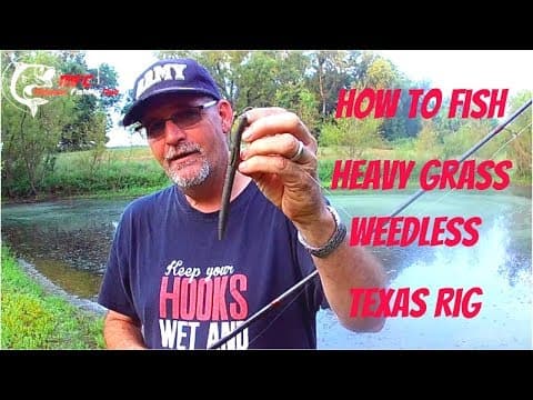 What weight bullet weight should I use to fish a Texas rig through heavy grass in Texas in May?