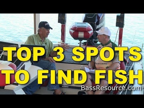 Can you identify good fishing spots on a lake?
